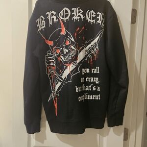 Broken promises zip up sweater